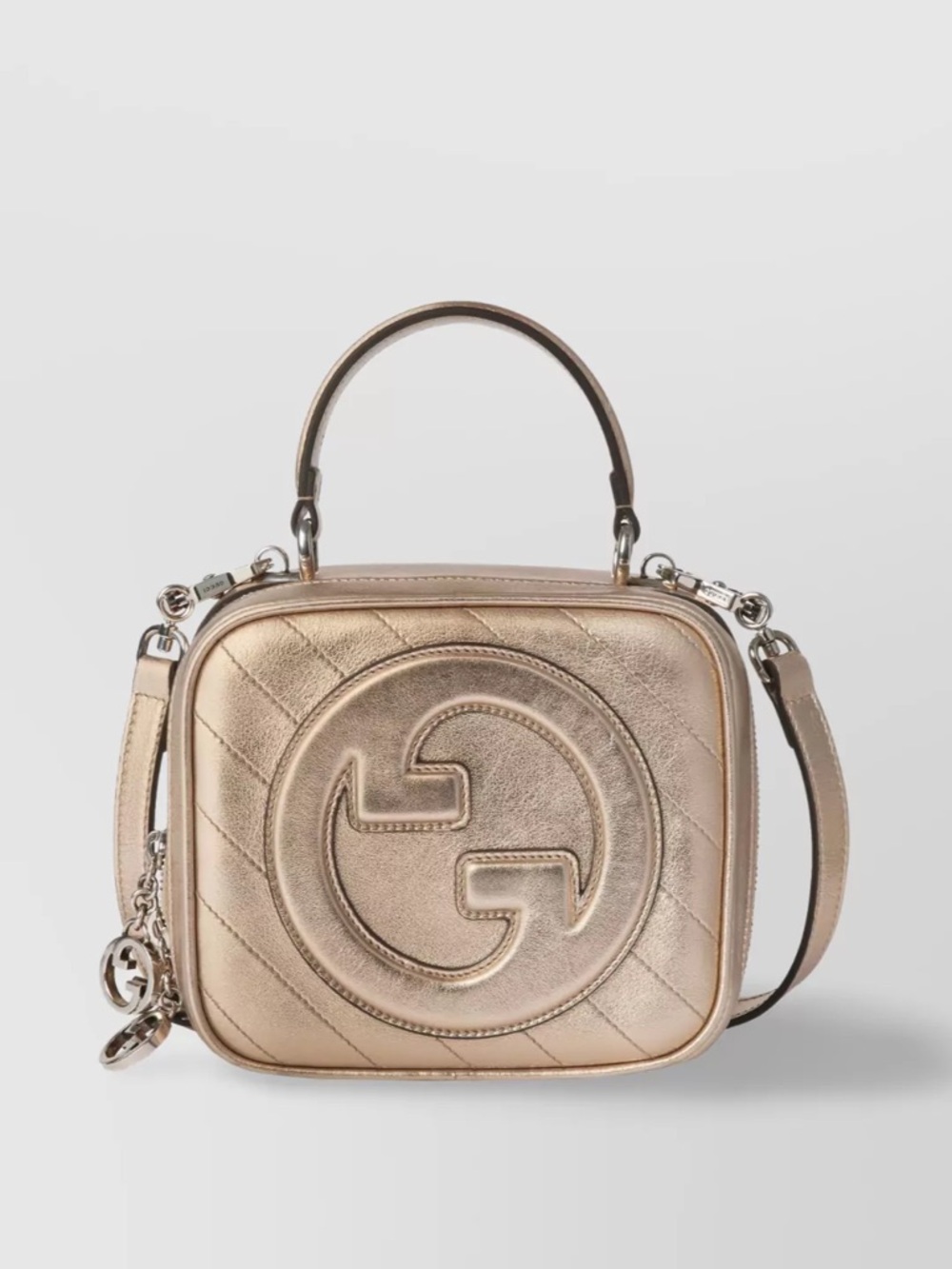 Gucci Blondie Gold Leather Top Handle Bag Rare Metallic Nappa | Full Set